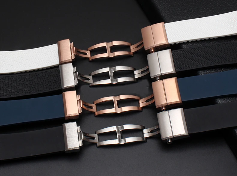 Ремешок CARLYWET резиновый для наручных часов водонепроницаемый изогнутый