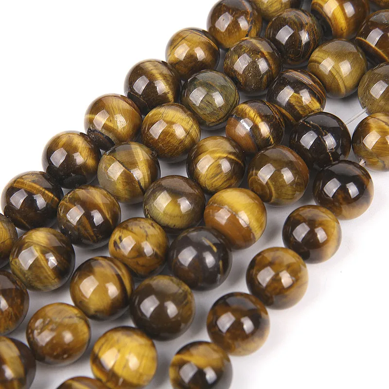 Natural Stone Brown Gold Tiger Eye Agates Round Beads For DIY Jewelry Making | Украшения и аксессуары