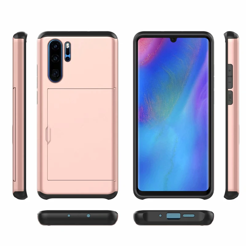 Деловой чехол для Huawei P30 Pro гибридный жесткий бумажник с отделением карт