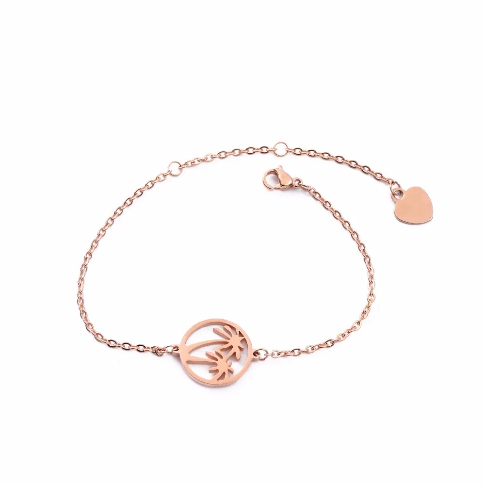 Нержавеющая сталь ручная цепочка Ювелирные изделия кокосовые браслеты с деревом