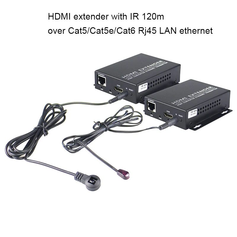 Hdmi удлинитель с ик 120 м через Cat5/Cat5e/Cat6 Rj45 LAN ethernet поддержка 1080p HDMI разветвитель