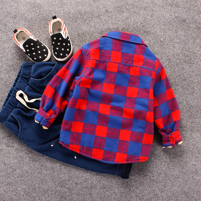 Детские осенне зимние футболки для мальчиков Модная теплая одежда джентльмена с