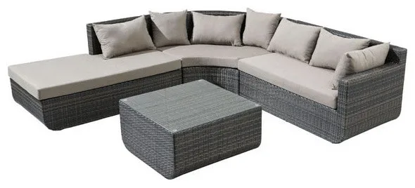 Всесезонная уличная плетеная мебель 4 х секционный диван для патио|wicker patio|outdoor