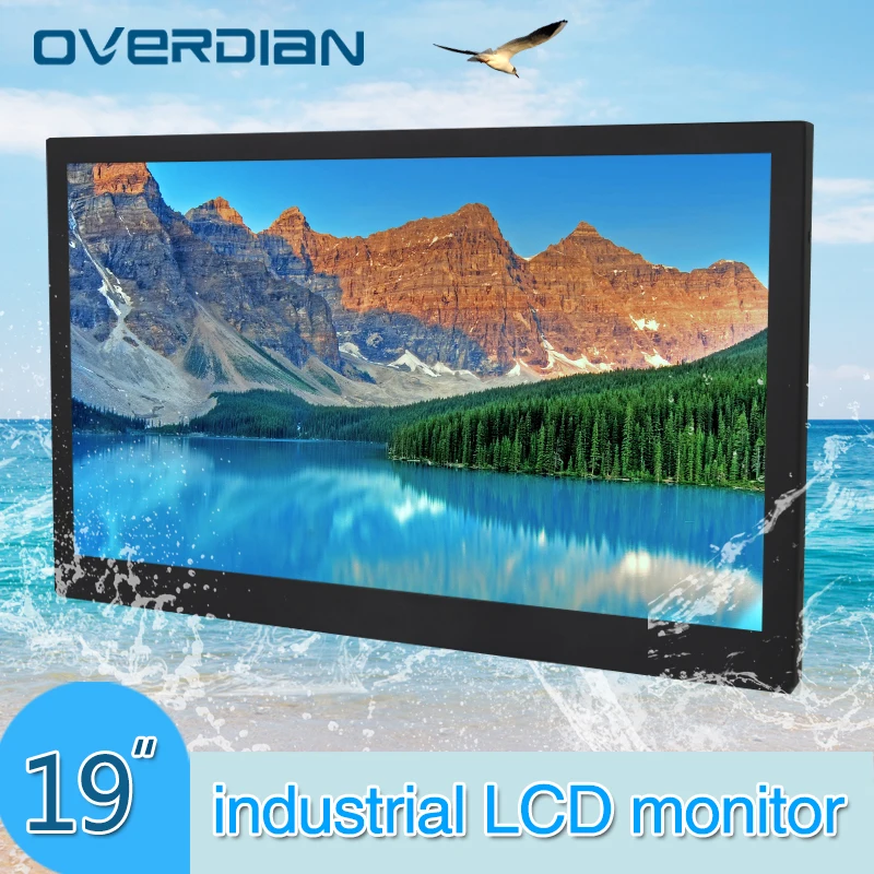 19 дюймов/19 &quotVGA/Touch USB/DVI интерфейс металлическая рамка промышленный ЖК монитор
