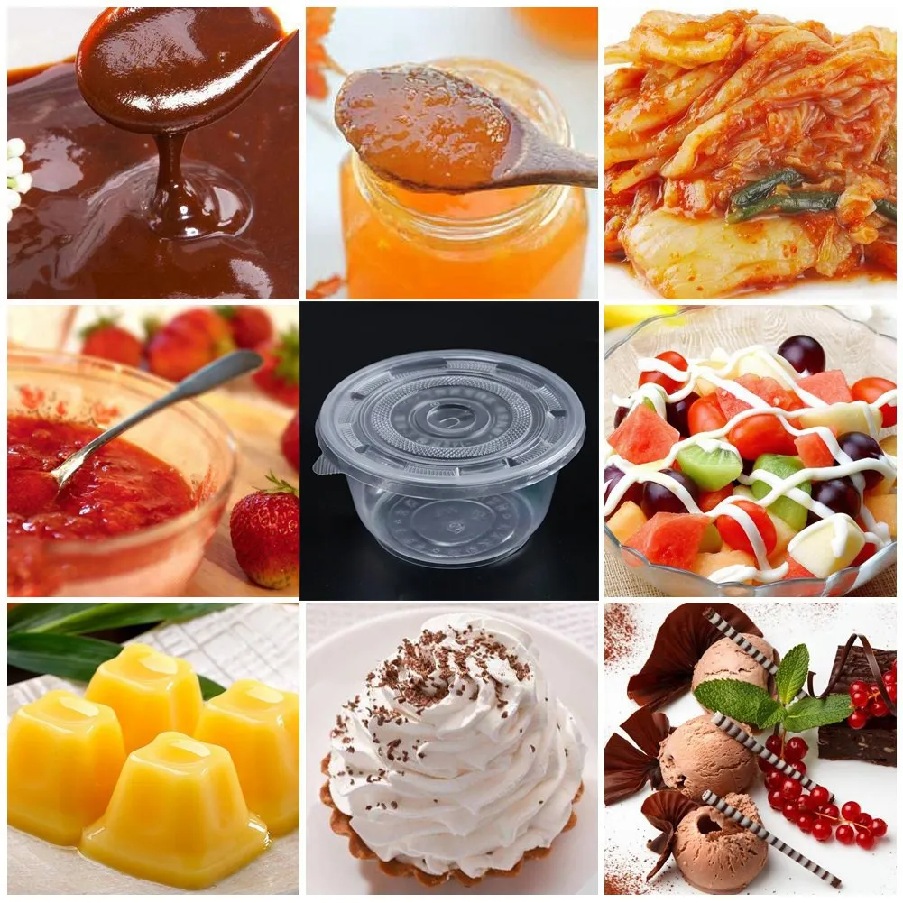 50 шт прозрачные пластиковые одноразовые миски для супа Chutney чаши коробка для хранения с крышкой контейнеры для еды 28 г