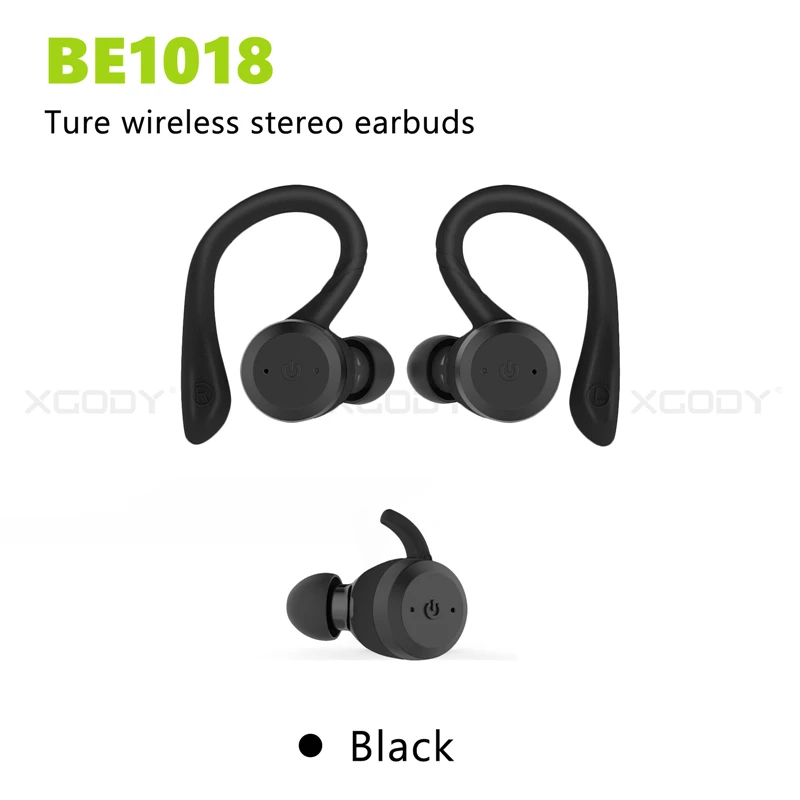 Black XGODY BE1018 беспроводные наушники Bluetooth 5,0 с шумоподавлением TWS наушники с зарядной коробкой микрофон гарнитура наушники для телефона - Color: Black