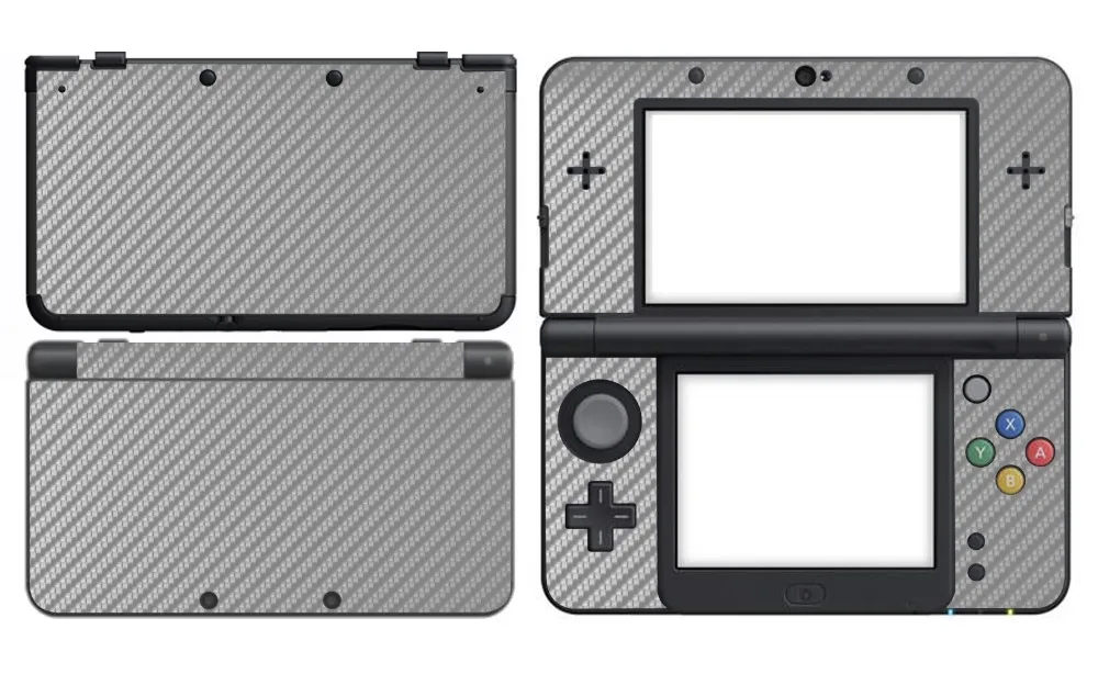 Серебристая углеволоконная виниловая Защитная Наклейка для Nintendo New 3DS скины