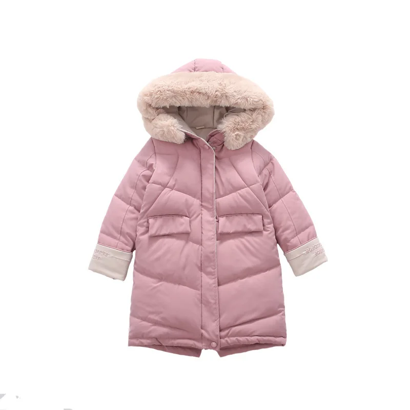 

Children Winter Down Cotton Jacket 2021 New Fashion Girl Clothing Kids Clothes Thick Parka Fur Hooded Snowsuit Outerwear Coat