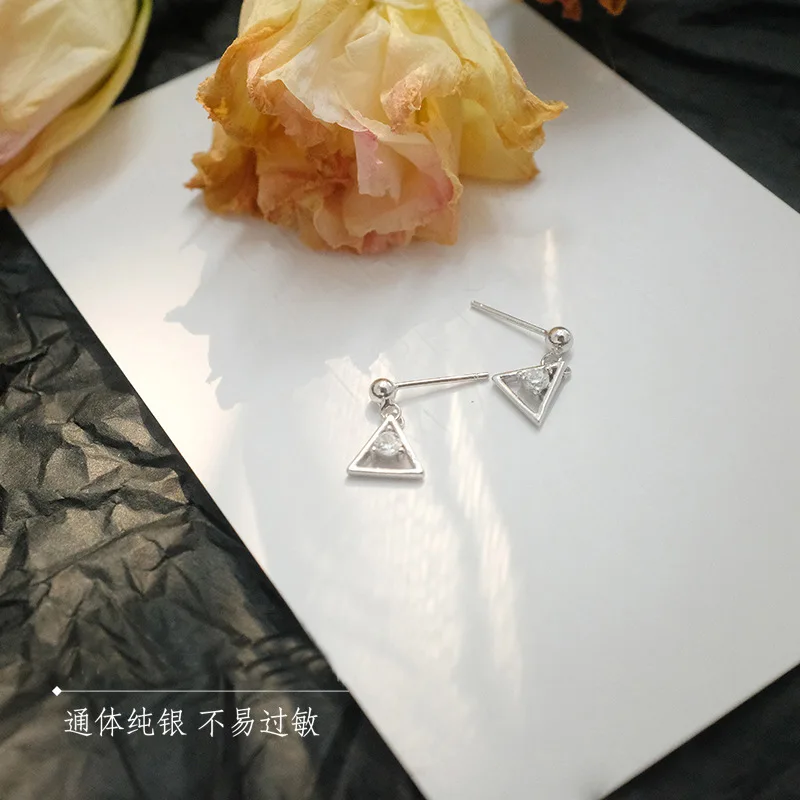 Модные массивные Серьги Bijoux треугольные серьги с цирконием элегантные красивые