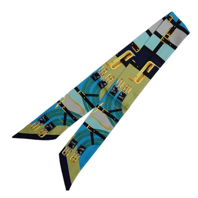 Пояс с цепочкой и принтом облегающий шарф новинка 2023 брендовый шелковый для