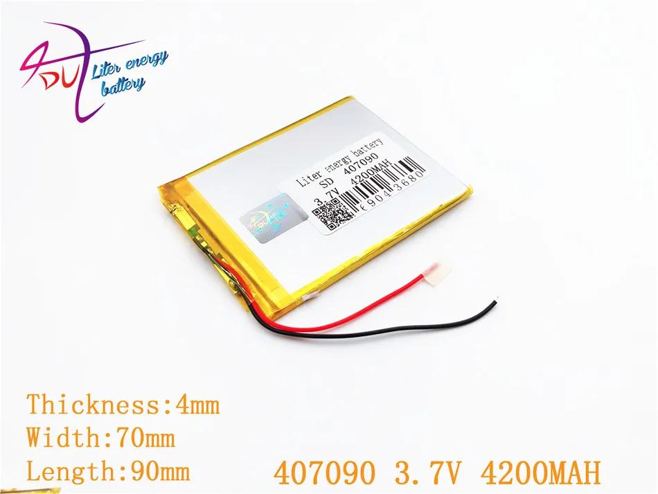 407090 3 7 V 4200mAh полимерная литий-ионная батарея электронная книга текстиль планшета