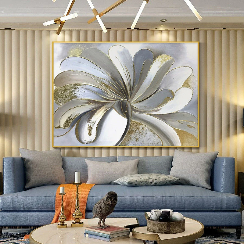 

100% Hand Painted Abstract Flowers Art Oil Painting On Canvas Wall Art Wall Adornment Pictures Painting For Live Room Home Decor