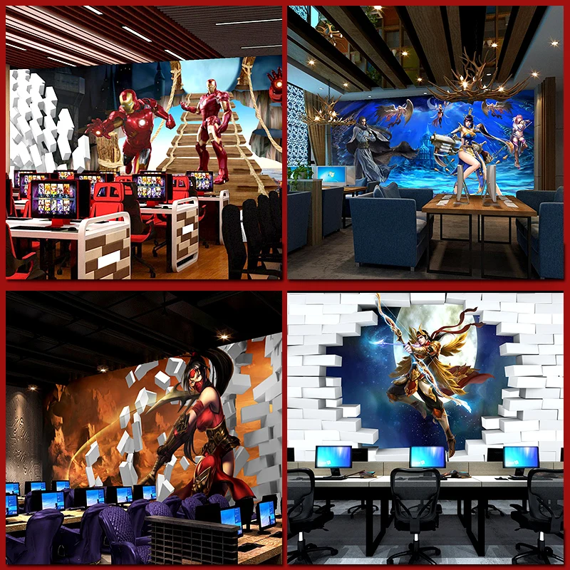 

Entertainment Usage Custom Size Wall Mural Game Character 3D Printed Wallpaper For Kid's Living Room