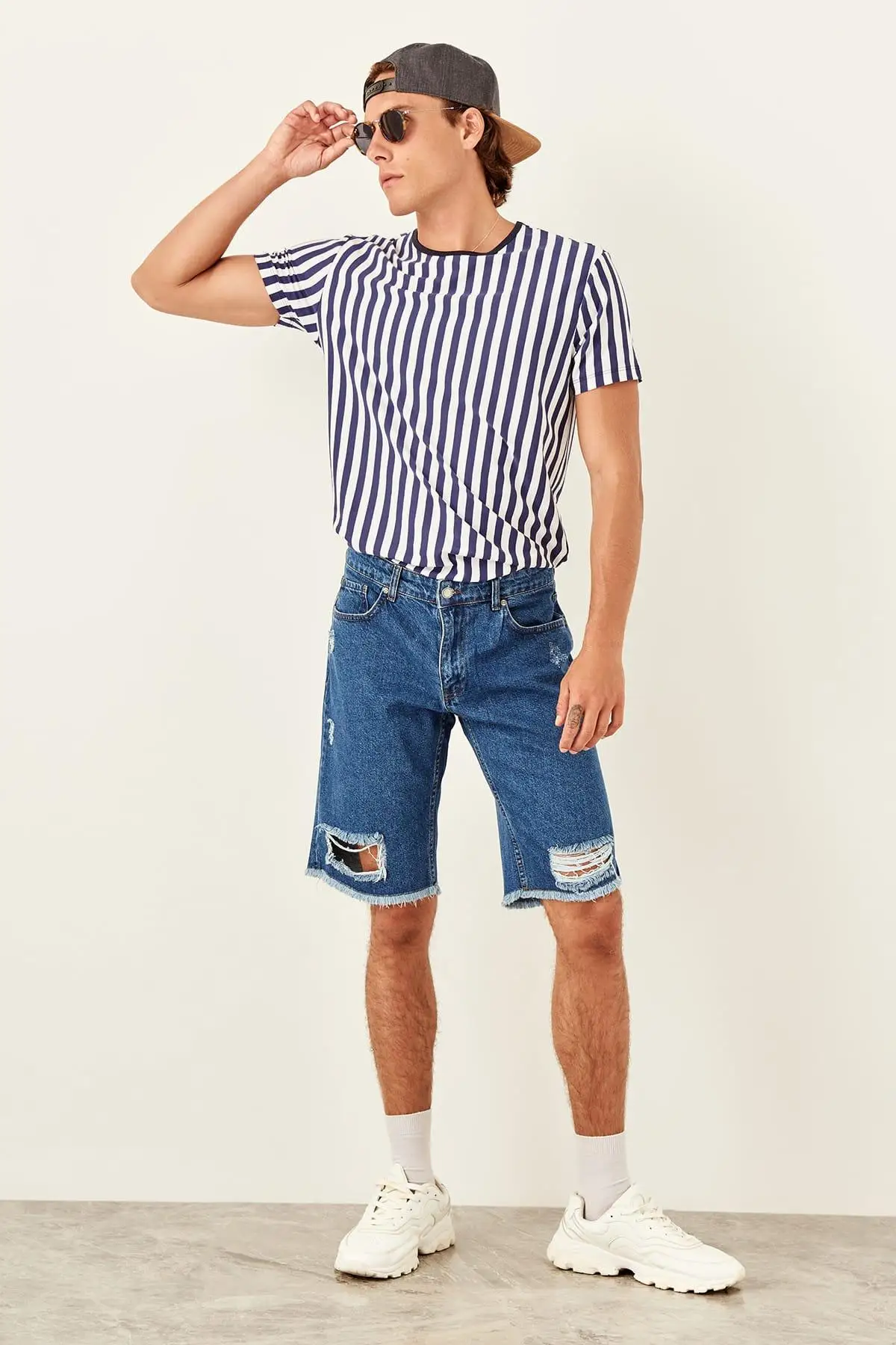 Trendyol мужские шорты Индиго новые TMNSS19KE0008 | Мужская одежда