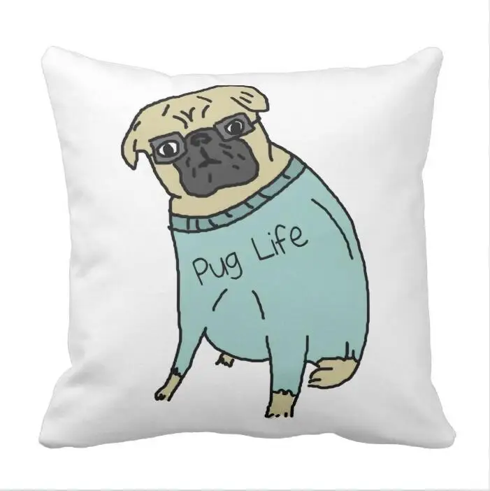 Чехол для телефона с изображением милого черного и белого мопса собаки|pillow case|throw