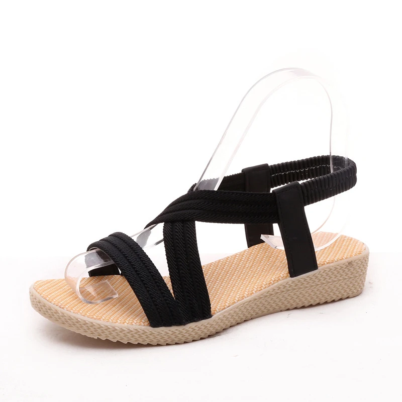 LISSE Plus Size 35-41 Summer Women Sandals Flats New Fashion Shoes For Casual Rome Style Non-slip Beach | Обувь
