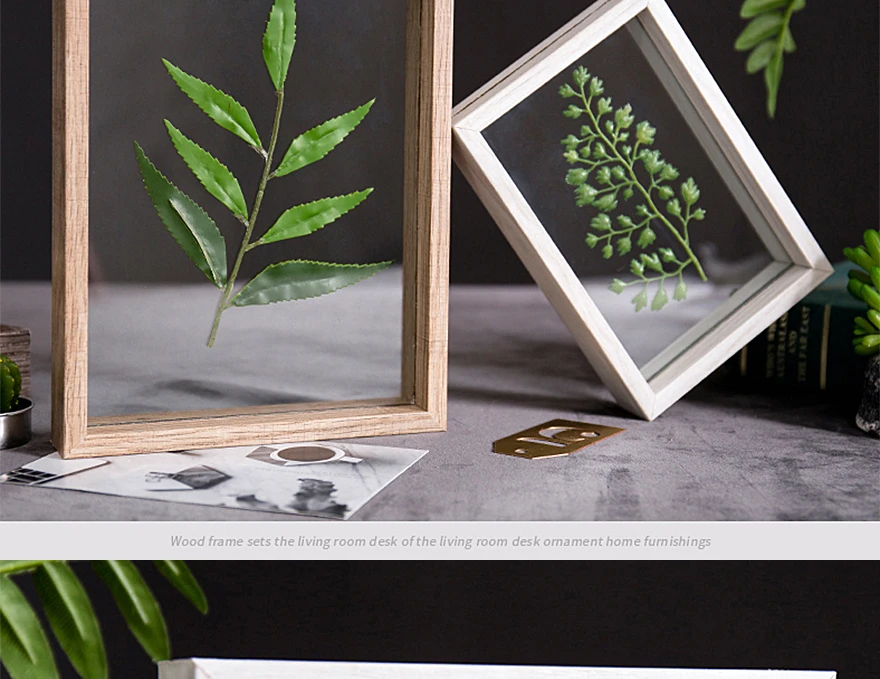 SUFEILE HD Стеклянная фоторамка DIY Образец растения фоторамка Деревянная креативная декоративная рамка 10 дюймов/8 дюймов D50