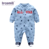 ircomll infant newborn baby girl boy clothes 100 cotton leopard print jumpsuits clothing baby footies for 2018 spring baby body