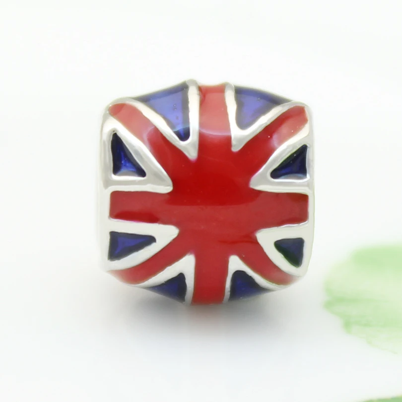 Pop Charm цилиндр Красный Британский рисовое слово флаг счастливый