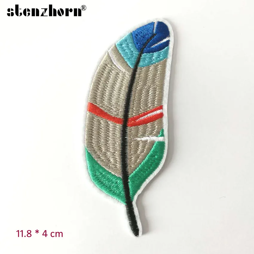 Вышитая аппликация с листьями сделай сам маленький размер 10 5*7 термоклейкие