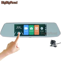 bigbigroad car dvr 7 inch ips touch screen rear view mirror for land rrover discovery sport 2 3 4 freelander 1 2 defender evoque