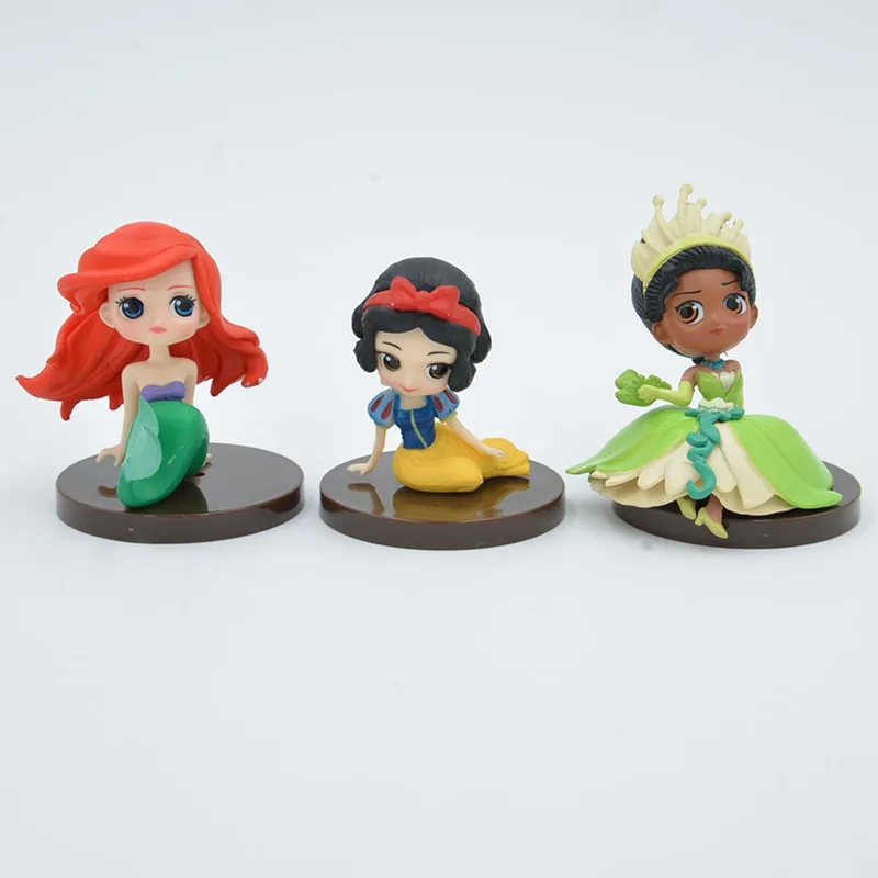 Мини фигурки героев мультфильмов Disney ПВХ 8 шт. 6 см Белоснежка Русалка Ариэль