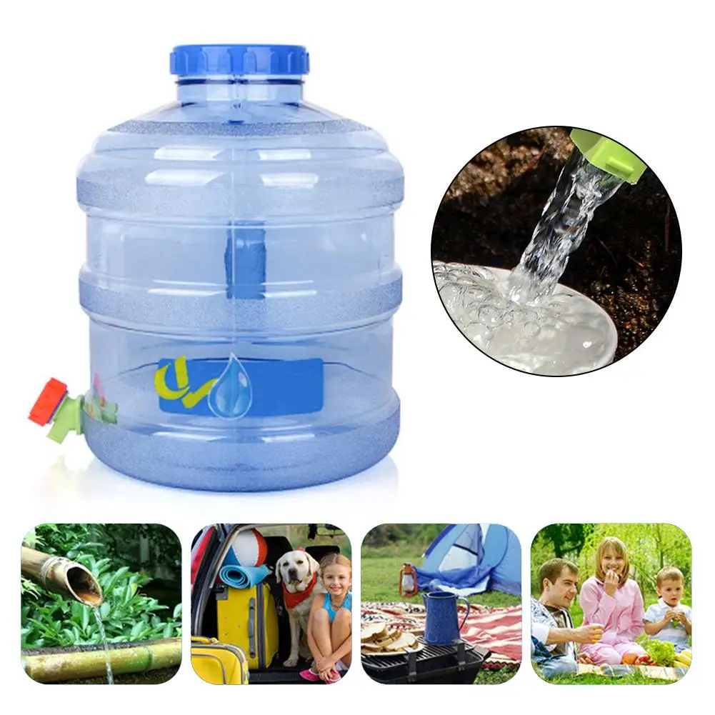 

11.3L Car Bucket Self Driving Tour PC Storage Bucket Car Round With Faucet Portable Drinking Bucket Outdoor Water Container