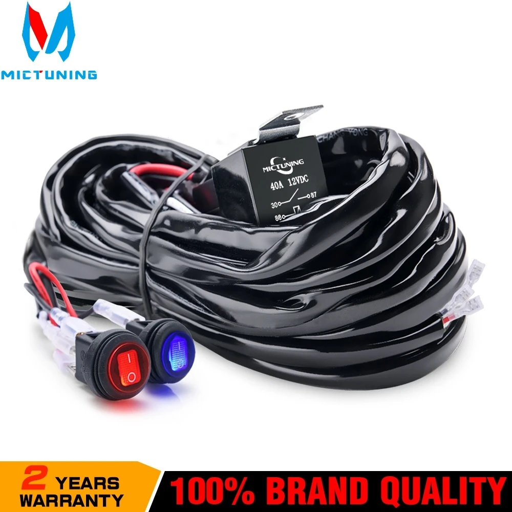 MICTUNING 16AWG Heavy Duty жгута проводов Водонепроницаемый переключатели 2 защита от