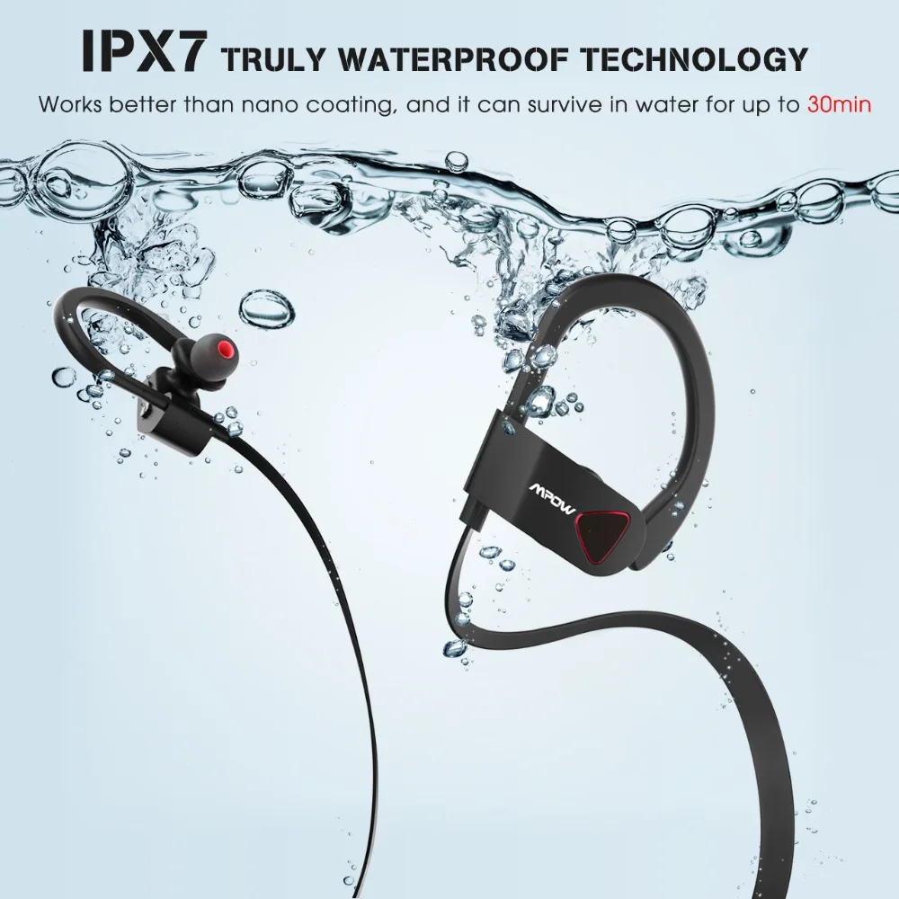 TOP Mpow D8 беспроводные наушники IPX7 водонепроницаемые спортивные HiFi стерео с