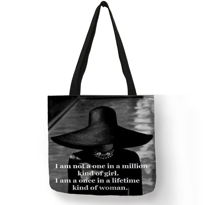 Exclusive Hand Bags for Women Famous Actress Hepburn Painting Shoulder Bag Eco Linen Fashion Lady Elegant Casual Handbag - Цвет: 014
