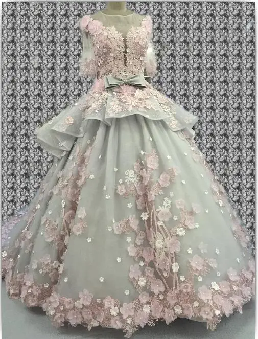 the pictures Color Новинка, роскошное бальное платье, бальное платье,, половинный рукав, Sweeth, 16 платьев с цветами, длинное платье для выпускного вечера на 15 лет - Цвет: the pictures Color