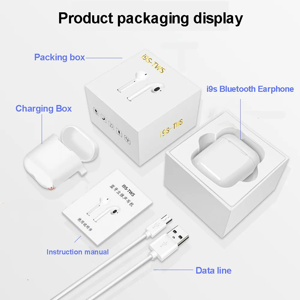 Мини I9S TWS наушники беспроводные 5,0 Bluetooth наушники для Iphone X 8 Plus samsung S10 S9 Xiaomi 9 наушники PK I7S I12 I11