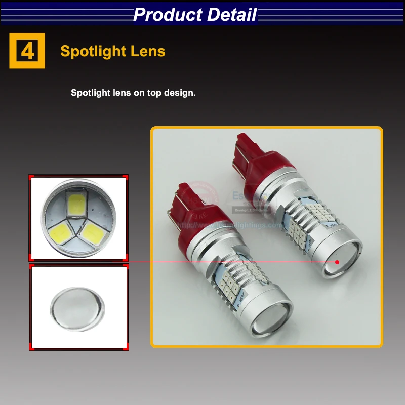 2шт eseastar 21SMD 1156 BA15S 1157 BAU15S 7440 7443 3156 3157 H4 H7 9005 9006 P21W светодиодный светильник заднего