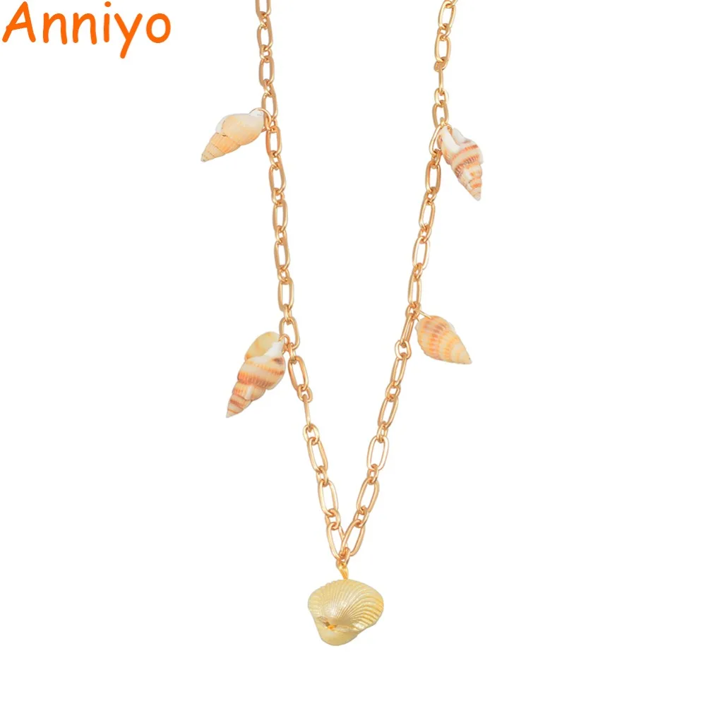 

Anniyo Hawaiian Shell Necklaces for Women Girls Summer Jewelry Guam Gifts #156406