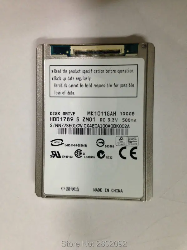 

NEW 1.8 "100GB MK1011GAH ZIF / CE Disk Drive For DELL Latitude XT / D430 LENOVO K12 U110 replace mk8009gah mk1214gah hs122jc