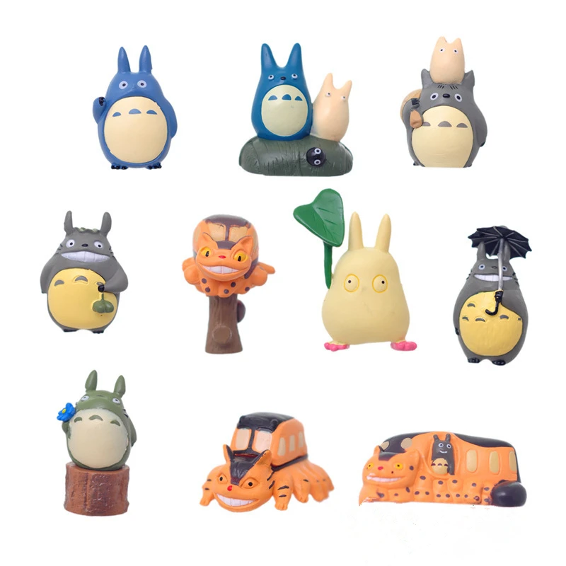 

Kawaii аниме мультфильм Мой сосед Тоторо мини ПВХ фигурка Коллекционная модель детские игрушки миниатюрное украшение кукла 10 шт./компл.