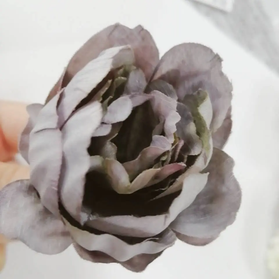 3pcs gray hibiscus Искусственные цветы розы Пион Торт Топперы Свадебные помолвки десерт украшения на День святого Валентина вечерние принадлежности прекрасный подарок - Цвет: 3pcs gray hibiscus