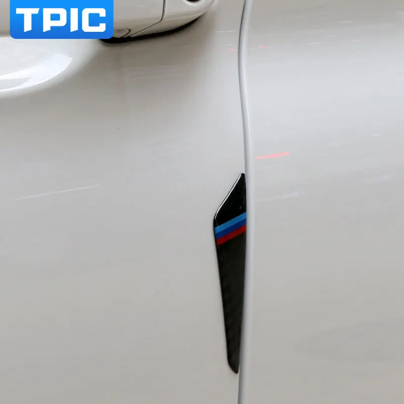TPIC 4 шт. углеродного волокна боковой двери Стикеры s протектор для автомобиля анти