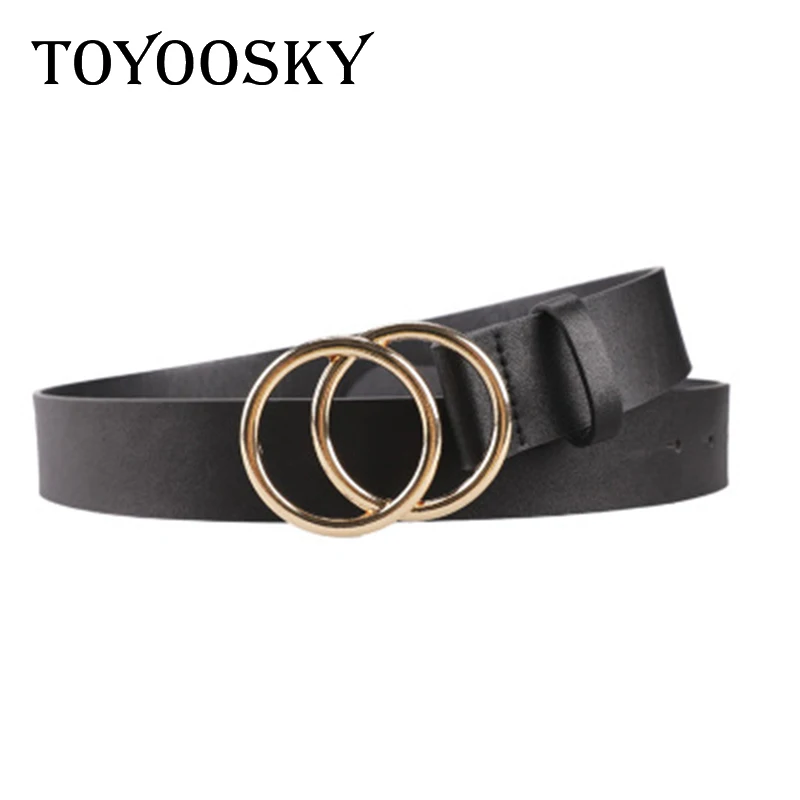 Женский ремень с золотыми пряжками TOYOOSKY дизайнерский кожаный 2019 | Аксессуары для