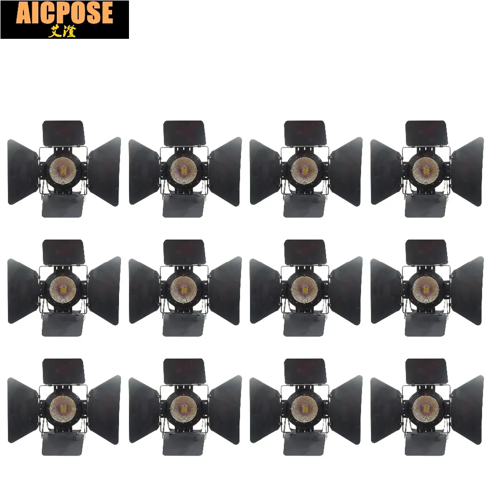 12 шт./лот 2018 LED Par COB 100W с дверью сарая Высокая мощность алюминиевый корпус