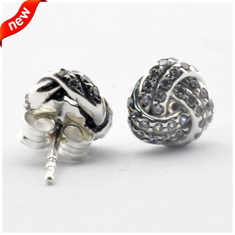 

Infinite Love Stud Earrings 100% 925 Sterling Silver Fashion Jewelry Free Shipping