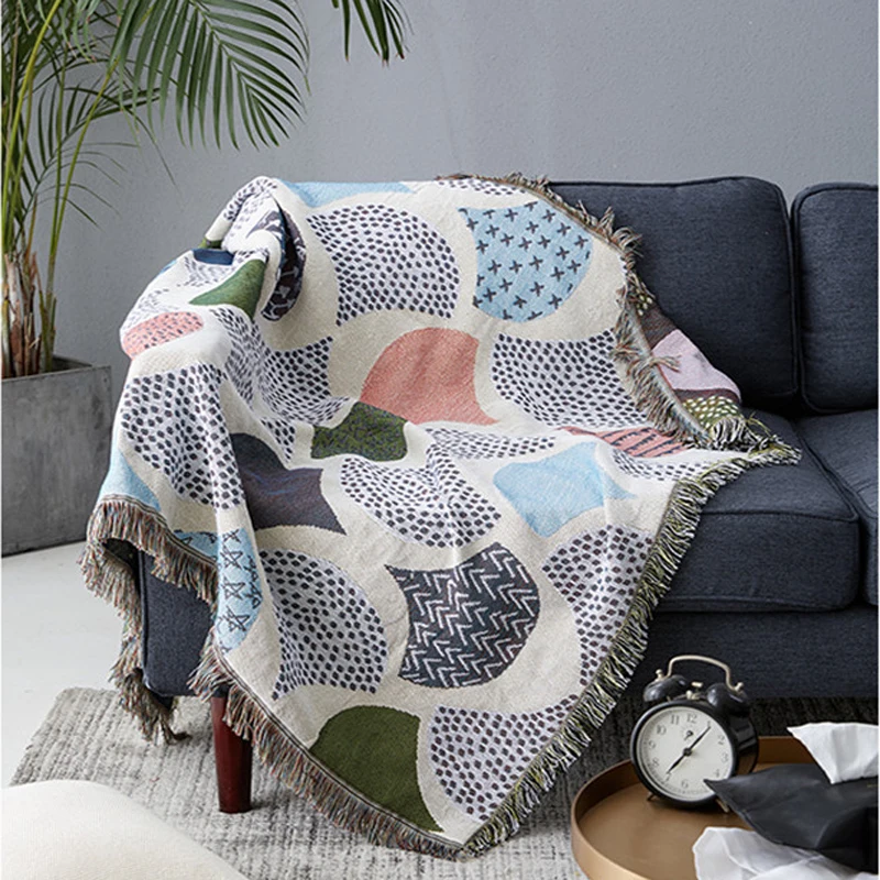 Плед в скандинавском стиле многофункциональное художественное декоративное