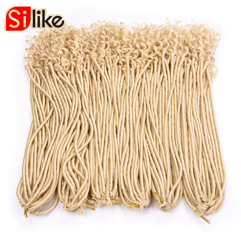 Silike 20 дюймов богиня Faux locs Curly вязанные волосы 24 корня/упаковка искусственные замки синтетические вязанные косички для наращивания волос