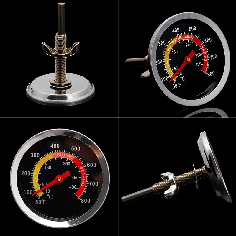 

Stainless Steel Barbecue BBQ Smoker Grill Thermometer Temperature Gauge Meter 10-400Celsius