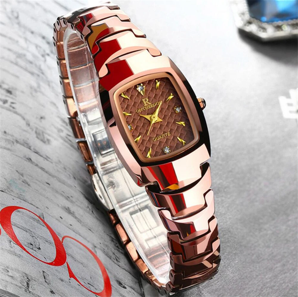 Tungsten steel Waterproof Rose Gold Watch Women Quartz Watches Ladies Top Brand Luxury Female Wrist Watch Girl Clock Relogio enlarge