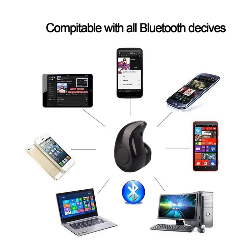 Мини Спорт Беспроводной Bluetooth наушники 4 1 Встроенный микрофон Шум отмена