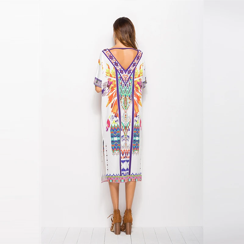 2018 new summer fashion loose large size women dress when printing on both sides | Женская одежда
