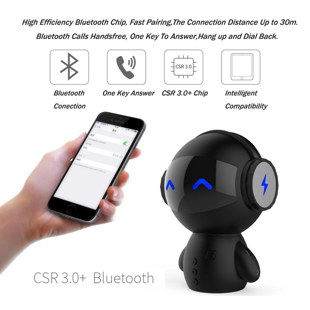 Toobukk Портативный M10 умный робот Беспроводной Bluetooth Динамик Поддержка TF карты/AUX