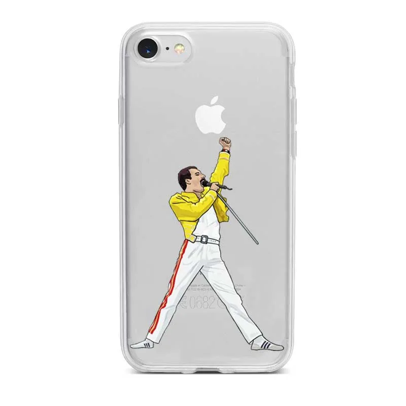 Freddie Mercury Rainha banda Qualidade Роскошный чехол для телефона para iPhone 8 7 6 5 4 Plus X XS max 11 11pro силиконовый чехол - Цвет: TPU