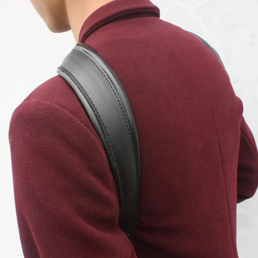 LADE черные регулируемые ремешки для кожаных наплечных ремней Harness16-120 баса Удобная гармошка-кожаные Наплечные ремешки